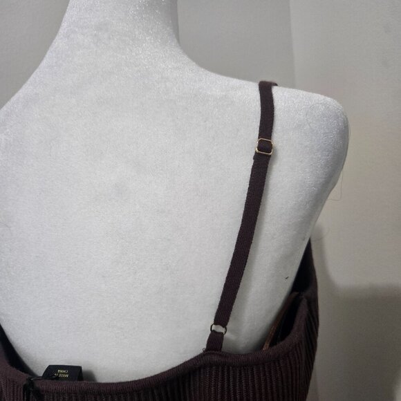 NWT House of Harlow 1960 Ribbed Bodycon Mini Dress Dark Brown Sz Large - Picture 5 of 10